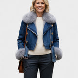 Thyra™ | Casaco de Denim com Forro de Pêlo Sintético