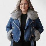 Thyra™ | Casaco de Denim com Forro de Pêlo Sintético