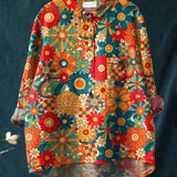 Lina | Camisa Bordada Floral Vibrante
