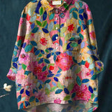 Lina | Camisa Bordada Floral Vibrante