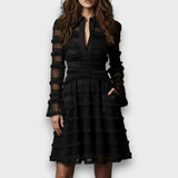 Parisa – Vestido Midi com Franjas Transparentes