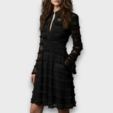 Parisa – Vestido Midi com Franjas Transparentes