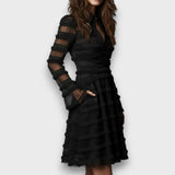 Parisa – Vestido Midi com Franjas Transparentes