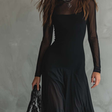 Vestido Maxi de Tule Noite de Elegância