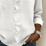 Indie | Blusa com Rendas, Decote em V e Mangas Longas