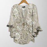 Olivia - Blusa Vintage com Padrão Floral