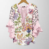 Olivia - Blusa Vintage com Padrão Floral