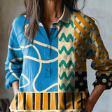 Mira | Camisa com Estampa Geométrica Colorida