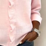 Indie | Blusa com Rendas, Decote em V e Mangas Longas