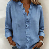 Indie | Blusa com Rendas, Decote em V e Mangas Longas