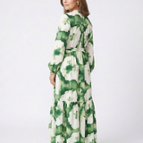 Sabine | Vestido Maxi de Manga Longa com Cinto na Cintura e Camadas
