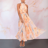 ESTHER | VESTIDO COM ESTAMPADO EM TONS DE ÁGUA