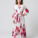 Lillian | Vestido Maxi Envolvente de Manga Longa Floral