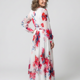 Lillian | Vestido Maxi Envolvente de Manga Longa Floral