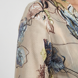 Margaret | Vestido Maxi Envelope Floral com Manga Três Quartos