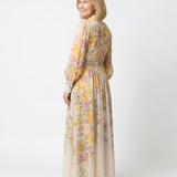 Cressida | Vestido Maxi Floral com Mangas Longas e Transparente