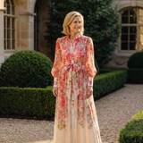 Cressida | Vestido Maxi Floral com Mangas Longas e Transparente