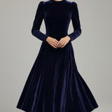 Helena - Vestido Midi Azul Marinho