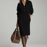 Amelia - Vestido Midi de Lã Pura para o Inverno
