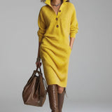 Amelia - Vestido Midi de Lã Pura para o Inverno