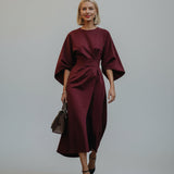 Maria - Vestido Maxi com Manga em Satin