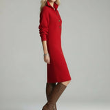 Amelia - Vestido Midi de Lã Pura para o Inverno