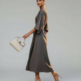 Maria - Vestido Maxi com Manga em Satin