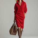 Amelia - Vestido Midi de Lã Pura para o Inverno