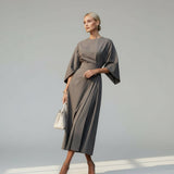 Maria - Vestido Maxi com Manga em Satin