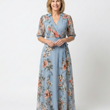 Elowen | Vestido Maxi com Decote em V e Estampa Floral