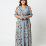 Elowen | Vestido Maxi com Decote em V e Estampa Floral