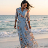 Elowen | Vestido Maxi com Decote em V e Estampa Floral