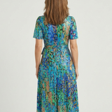 Zafrina | Vestido Midi com Padrão Abstracto