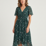 Zafrina | Vestido Midi com Padrão Abstracto