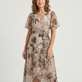 Zafrina | Vestido Midi com Padrão Abstracto